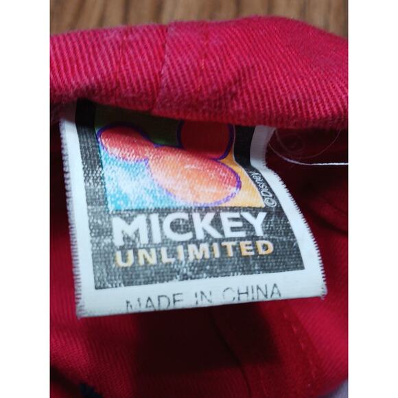 Mickey Mouse Hat Cap Youth Snapback Red Blue Unlimited Big Logo Adjustable - Picture 8 of 10